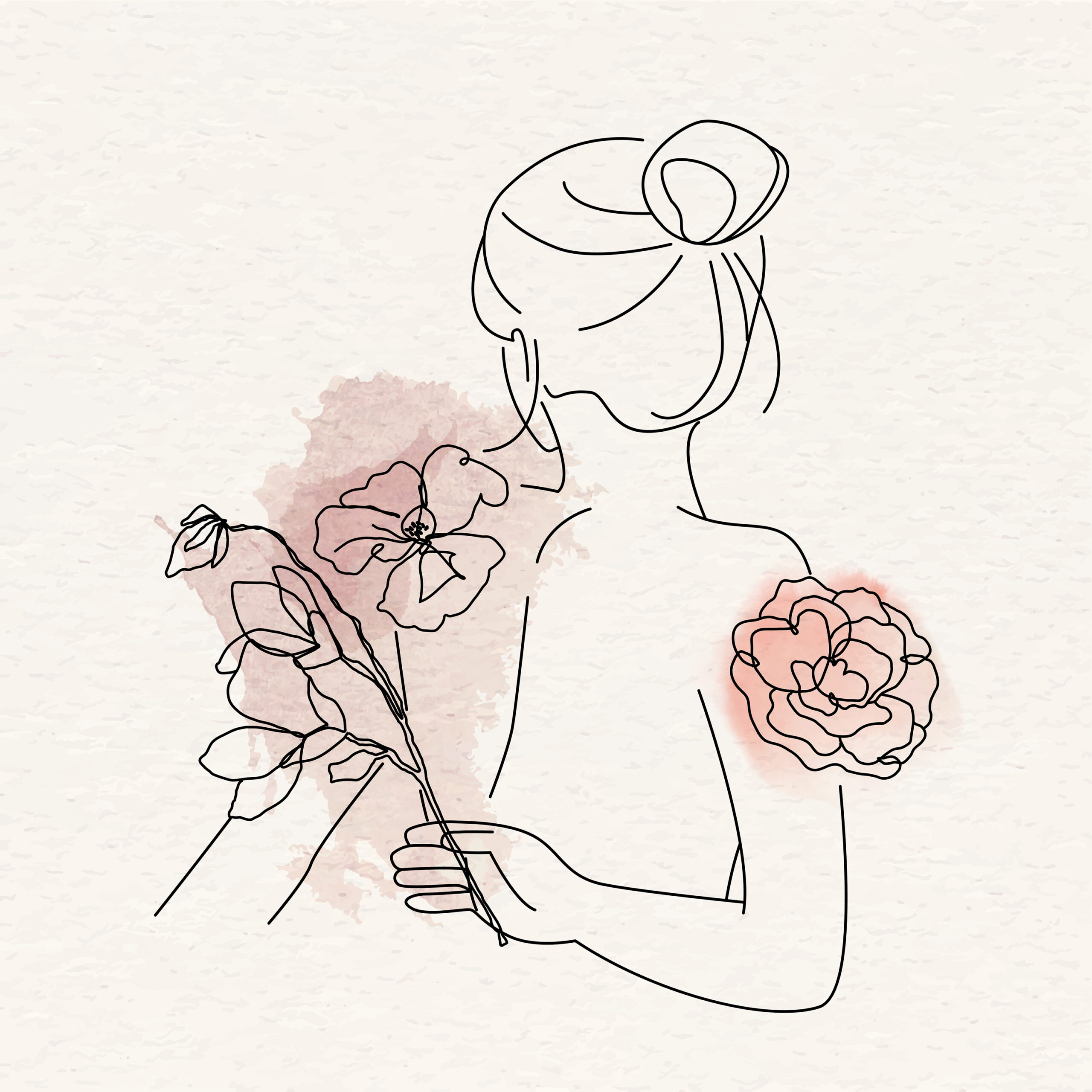 Watercolor woman portrait clipart, beauty character illustration